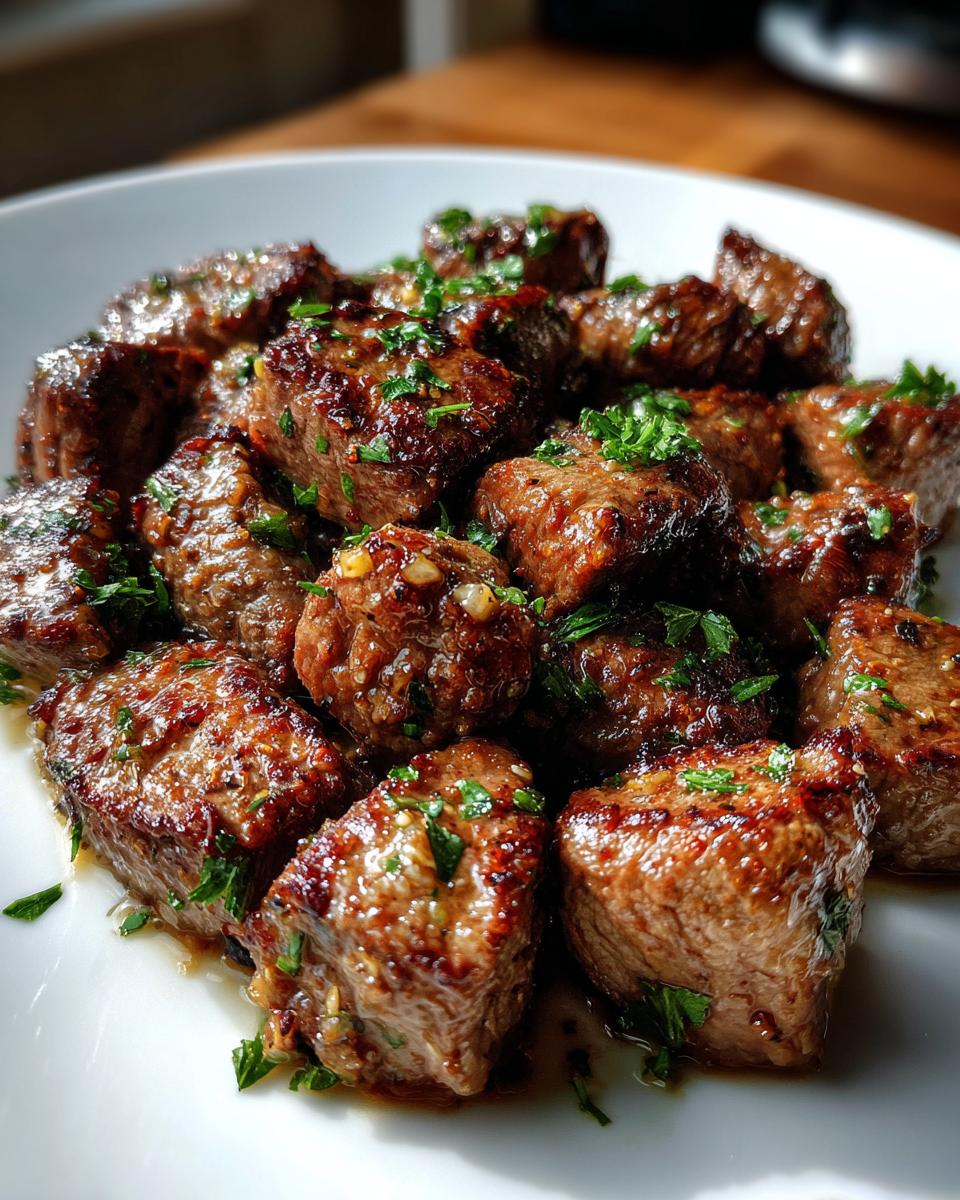 Air fryer garlic butter steak bites - detail 1