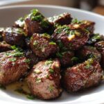Air fryer garlic butter steak bites