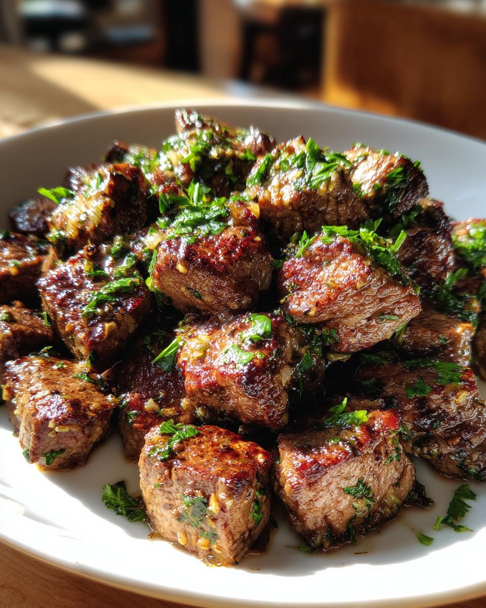 Air fryer garlic butter steak bites - detail 2