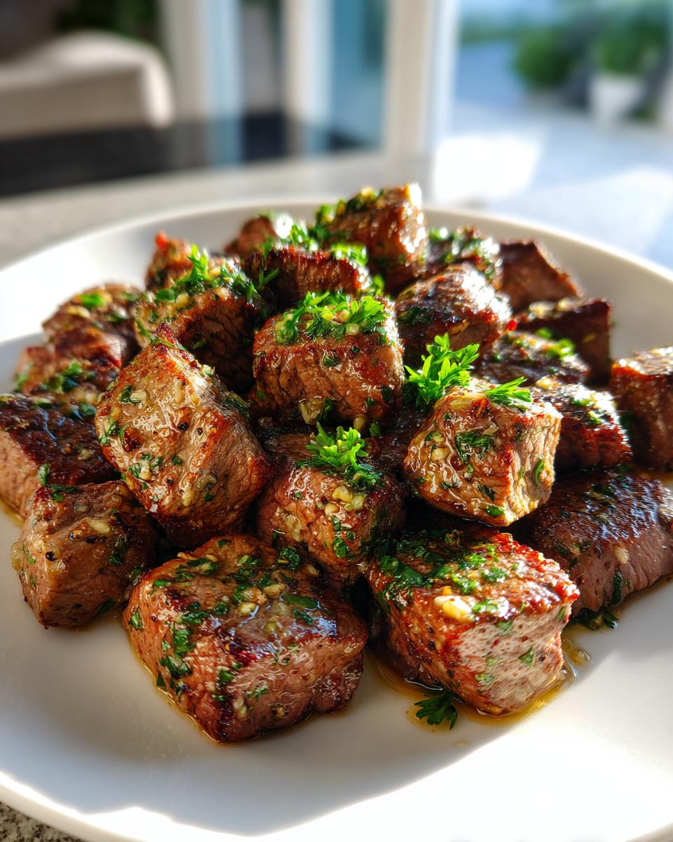 Air fryer garlic butter steak bites - detail 3