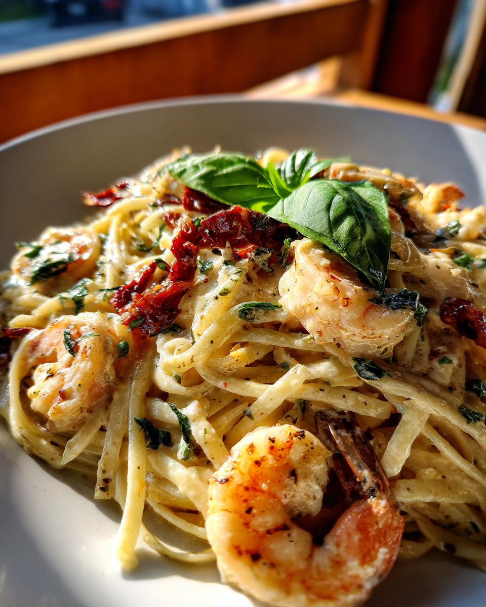CREAMY TUSCAN SHRIMP LINGUINE - detail 1