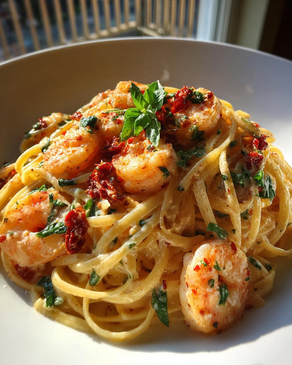CREAMY TUSCAN SHRIMP LINGUINE - detail 2