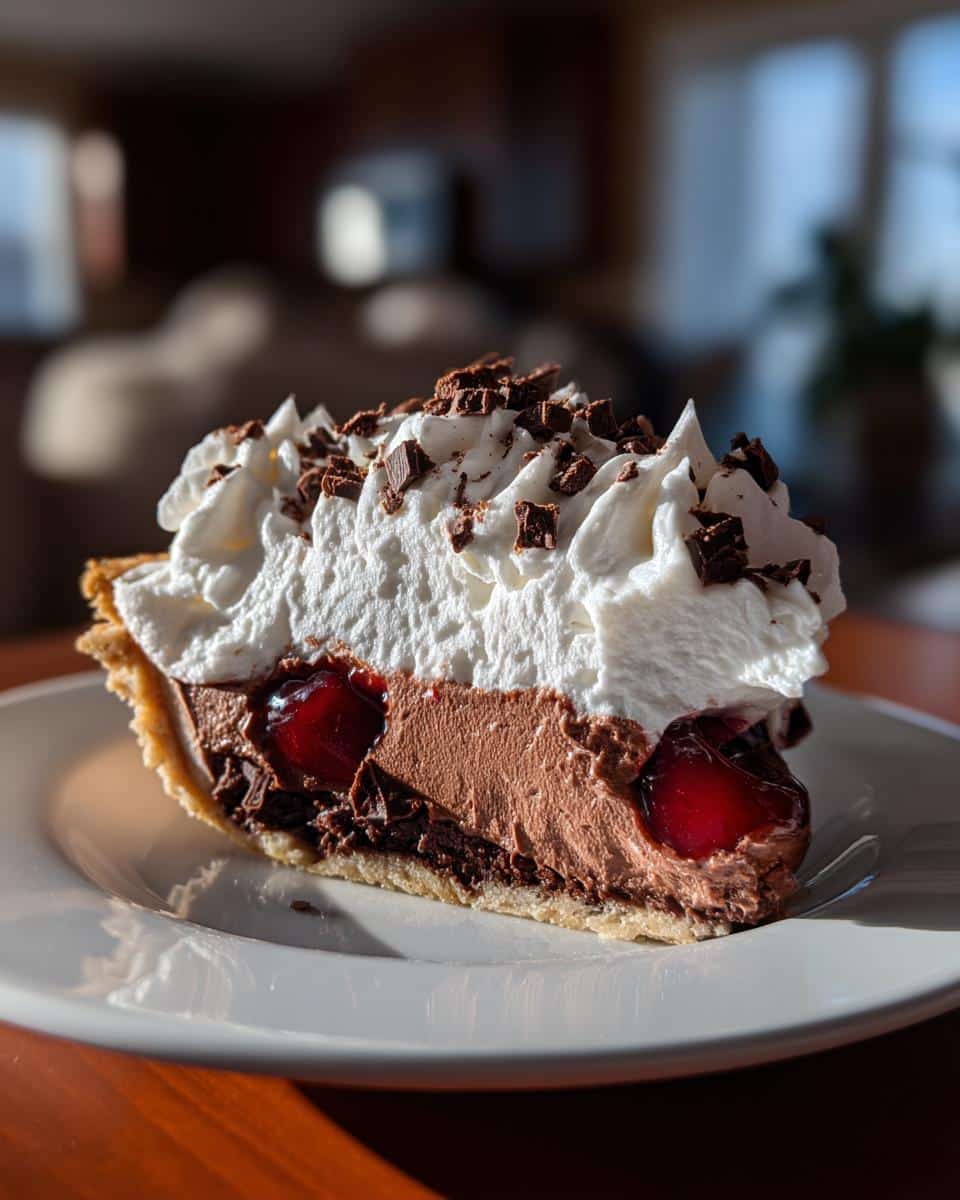 Chocolate Cherry Cream Pie - detail 3