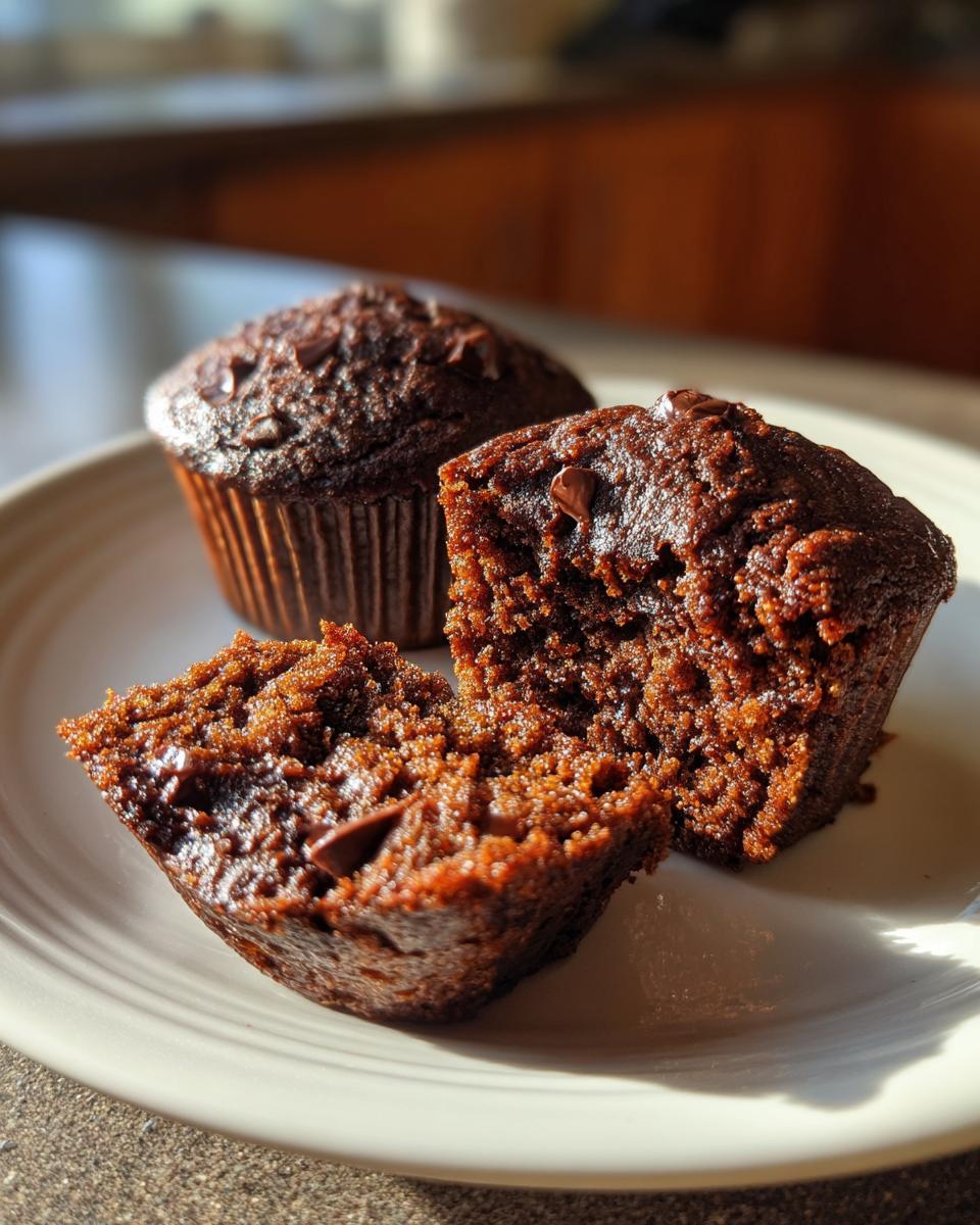 Chocolate zucchini muffins - detail 3