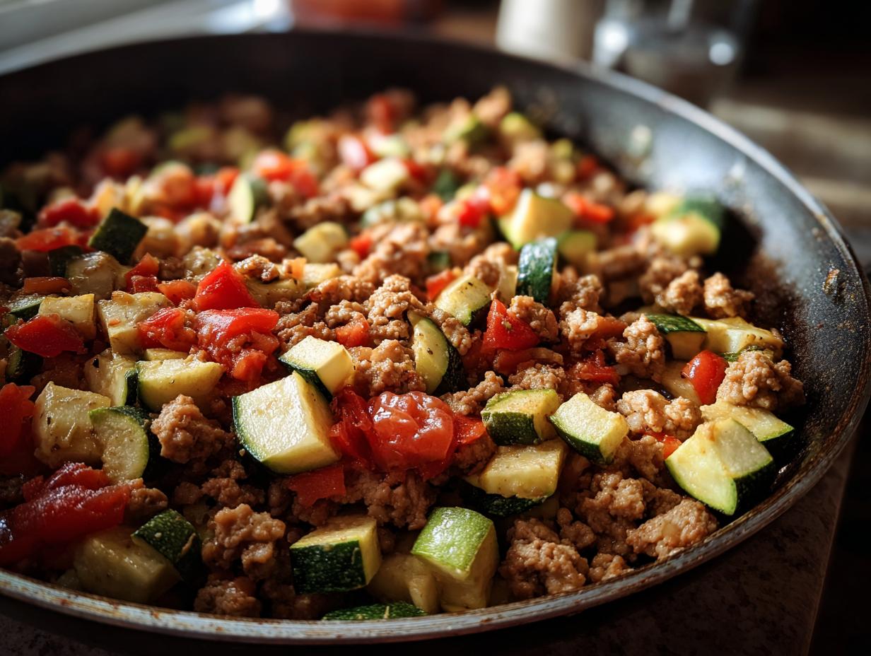 Dump the Gloom: Ground Turkey and Zucchini Skillet in 30