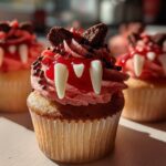 Halloween Vampire Bite Cupcakes