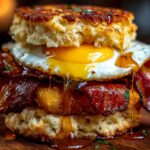 Hot honey breakfast sandwich