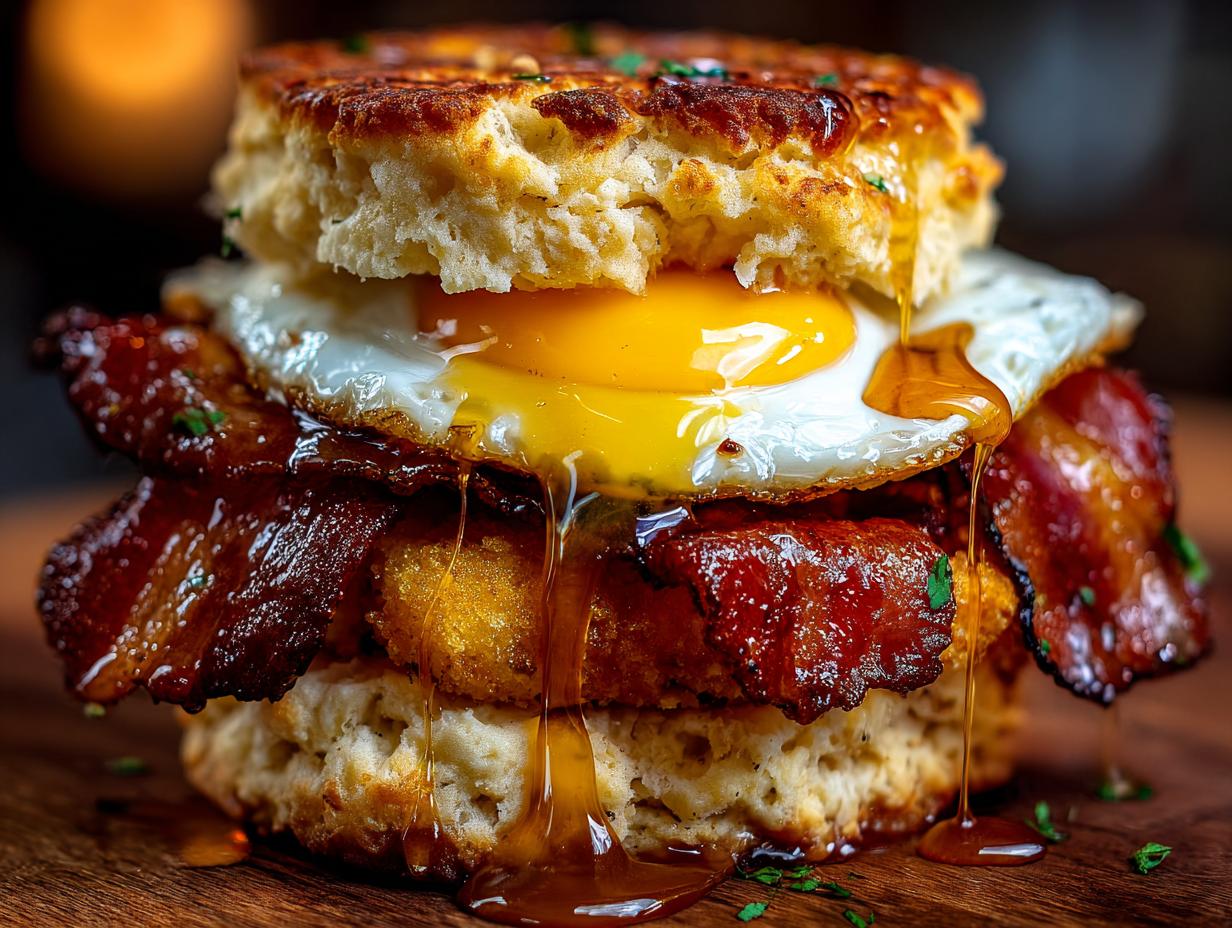 Devilish Hot Honey Breakfast Sandwich Only takes 15