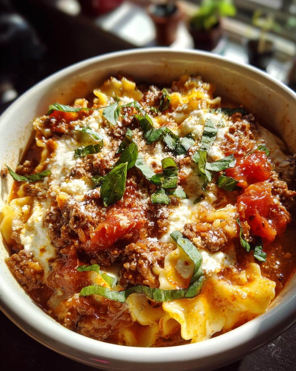 Lasagna soup crockpot - detail 1