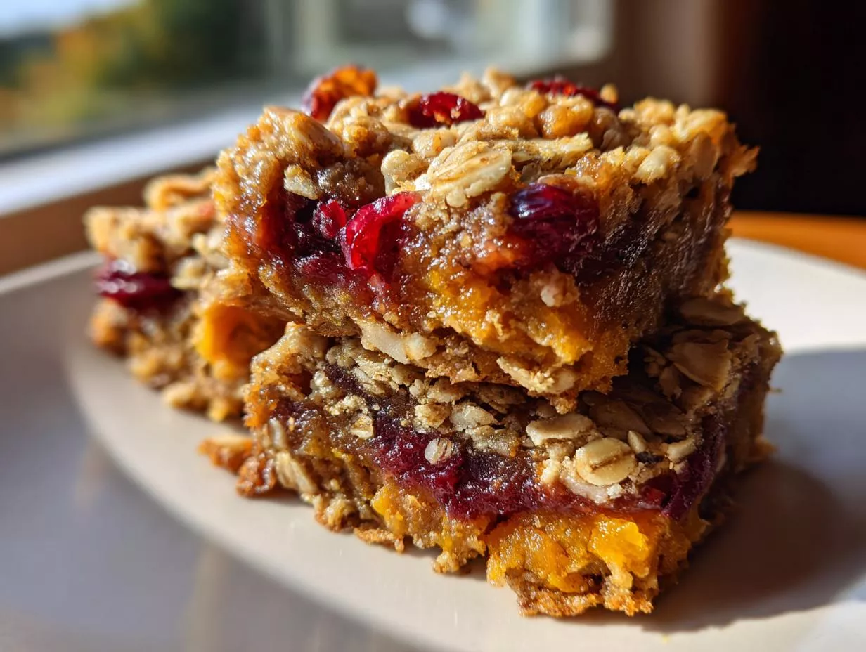 Pumpkin Cranberry Oat Bars: Fall In Love in 30 Minutes