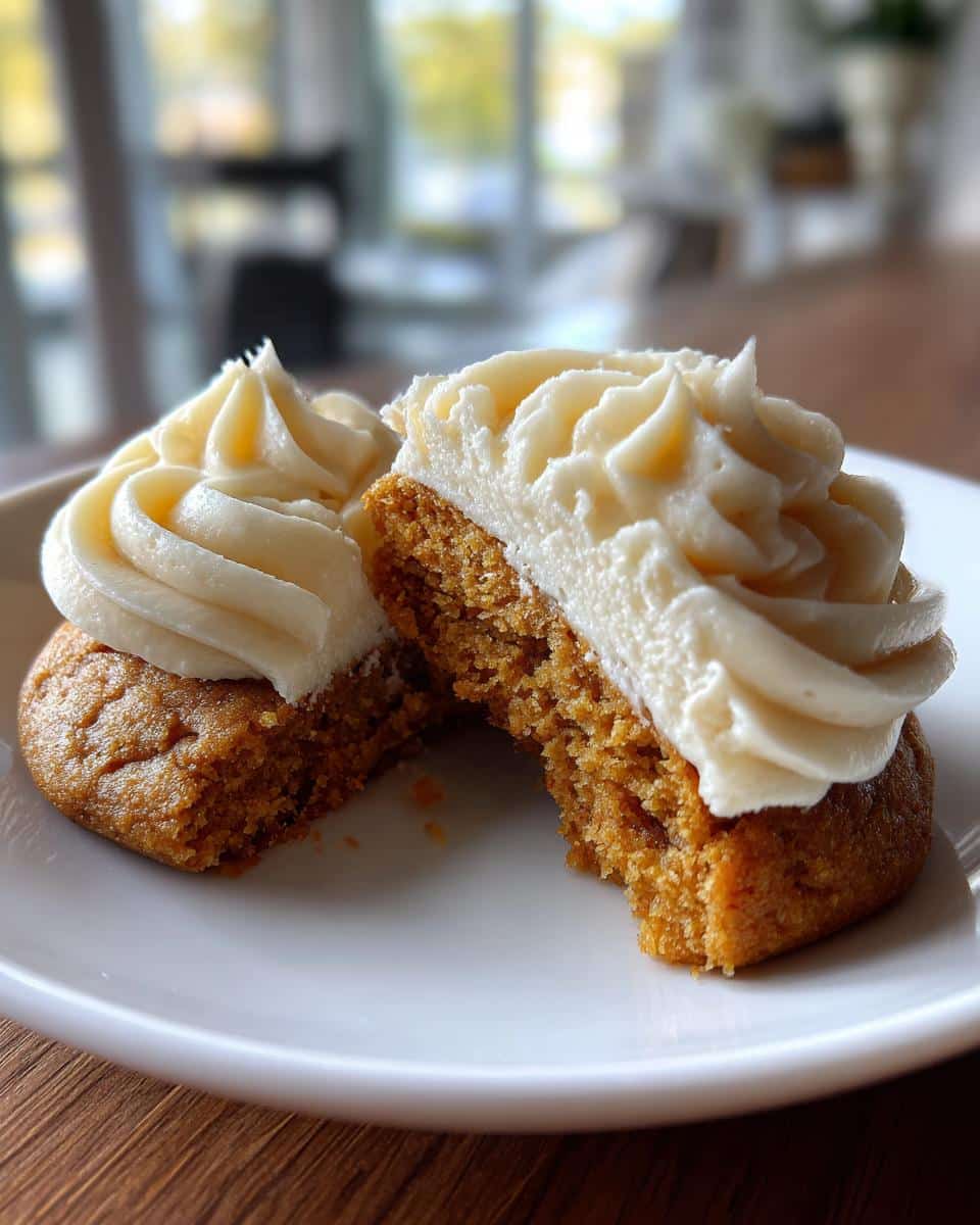 Pumpkin Sugar Cookies with Cream Cheese Frosting - detail 1