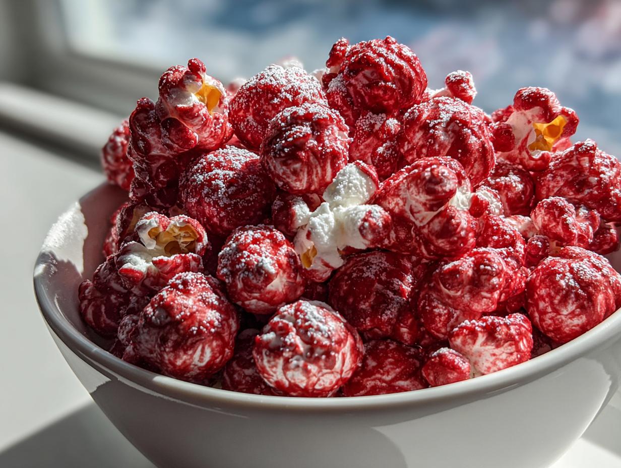 Disgustingly Good Bloody Red Velvet Popcorn in 30 Minutes