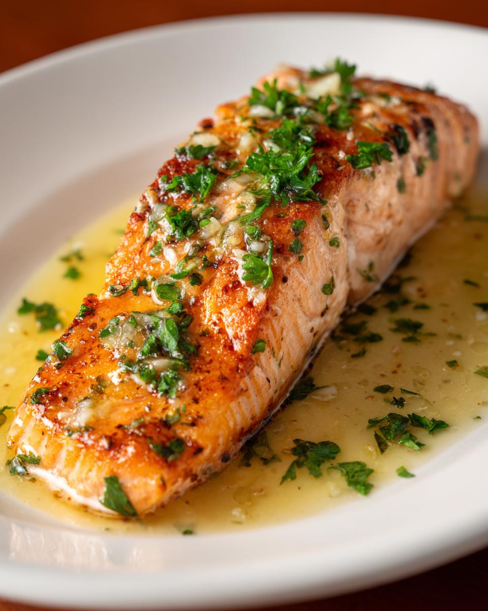 Salmon with Garlic Lemon Butter Sauce - detail 2
