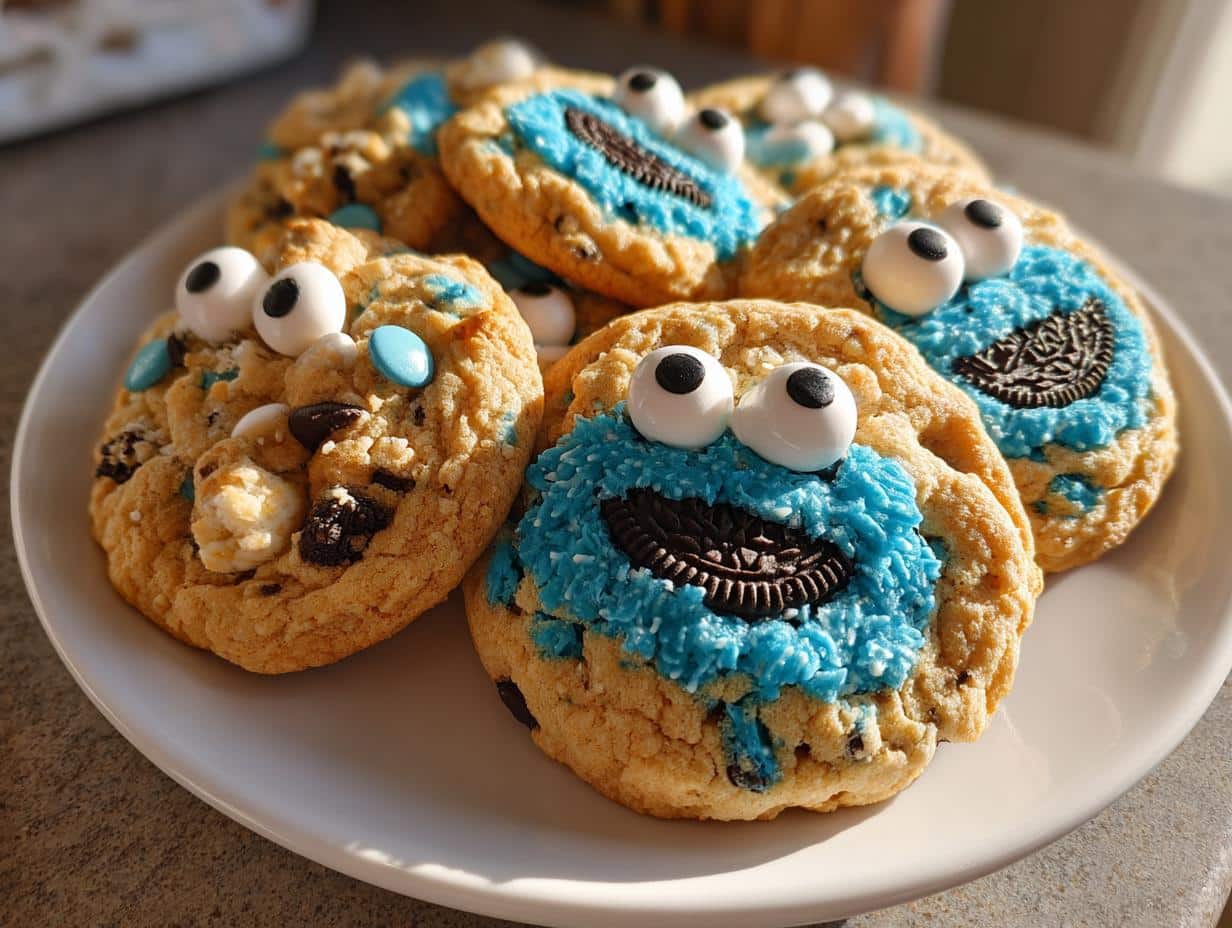 Soft & Chewy Cookie Monster Cookies