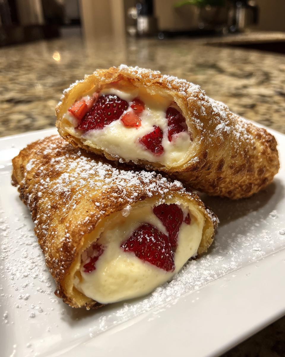 Strawberry Cheesecake Stuffed Eggrolls - detail 2