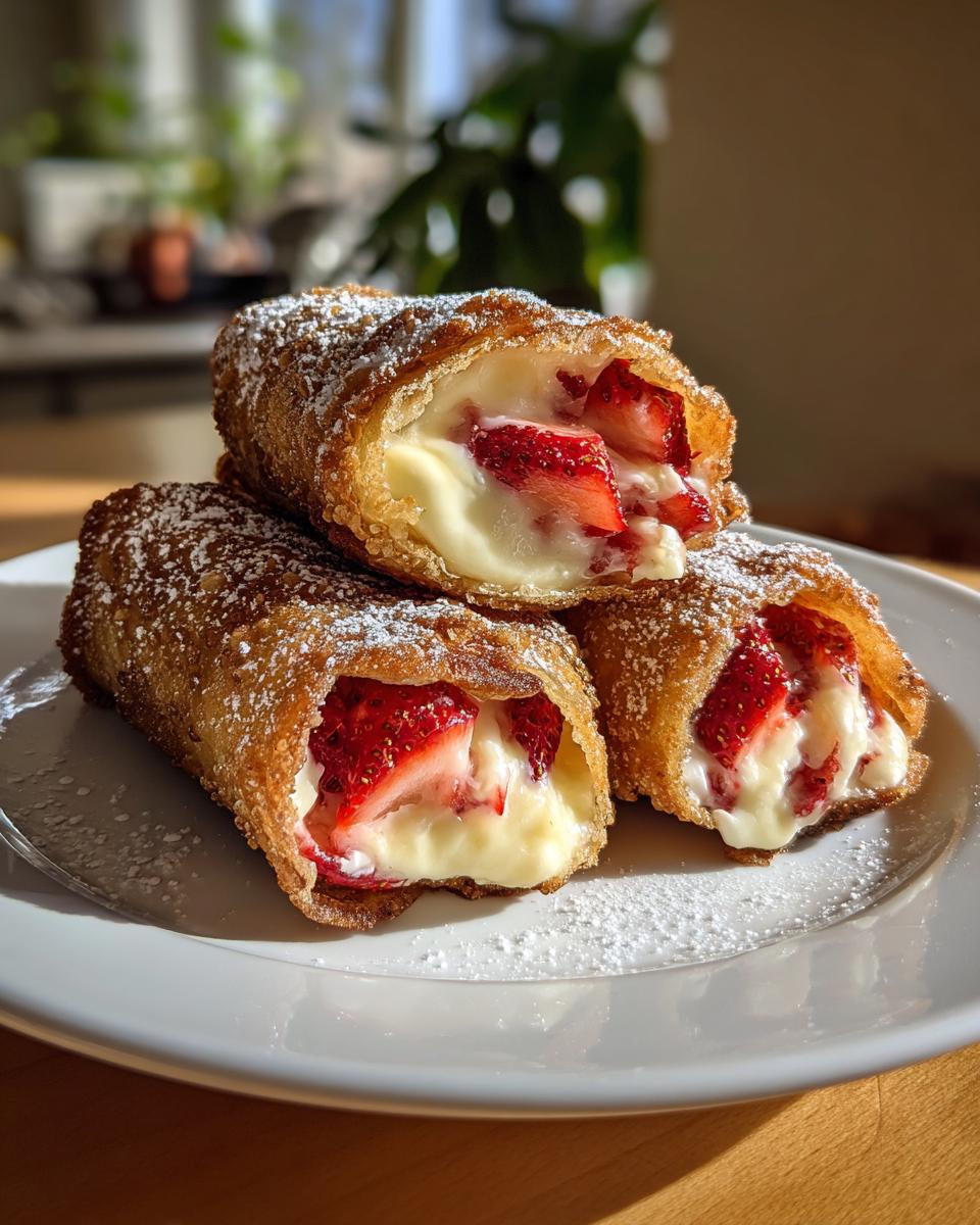 Strawberry Cheesecake Stuffed Eggrolls - detail 3