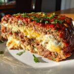 Stuffed Italian Meatloaf with Cheese & Herbs