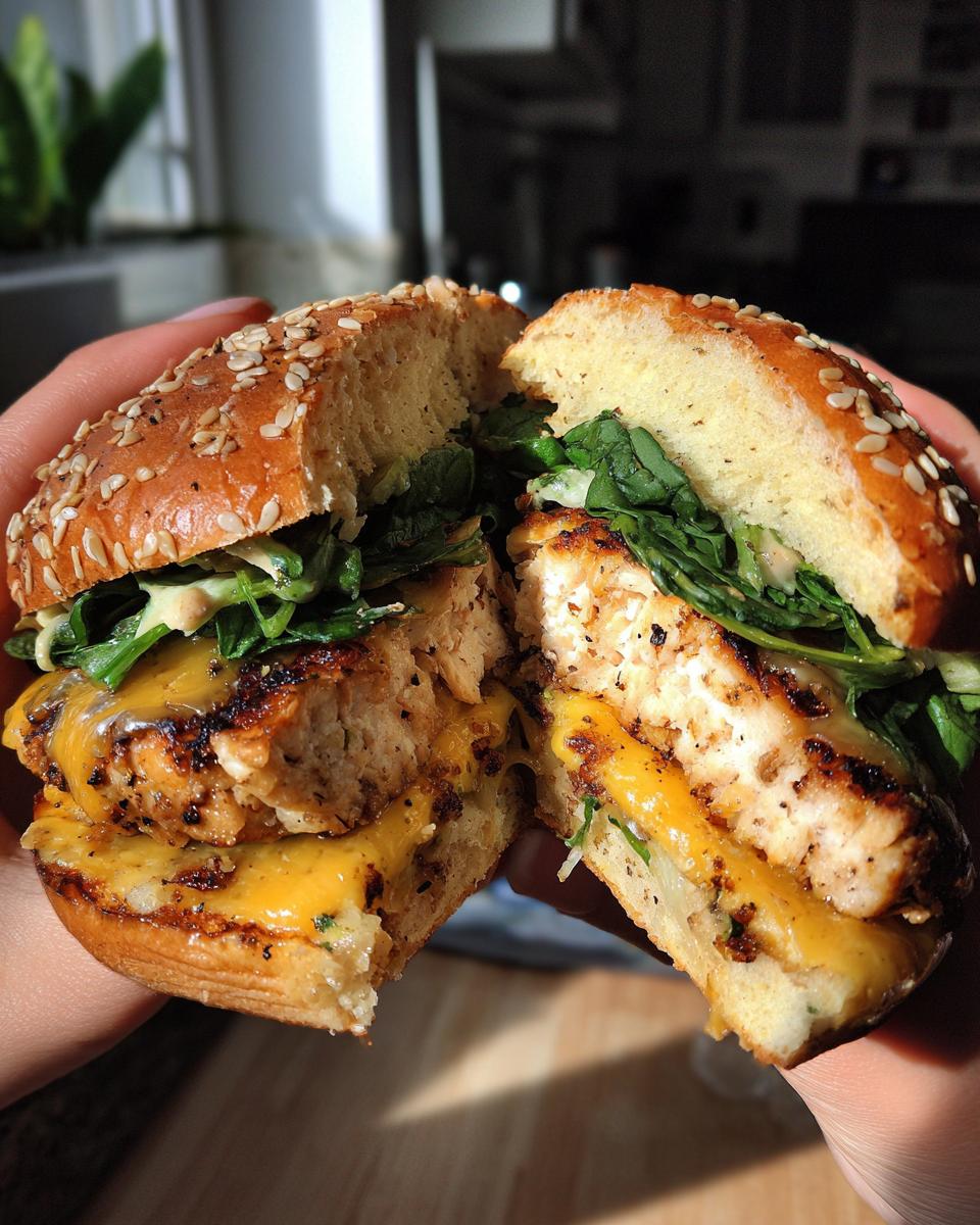 White Cheddar & Spinach Chicken Burgers - detail 1
