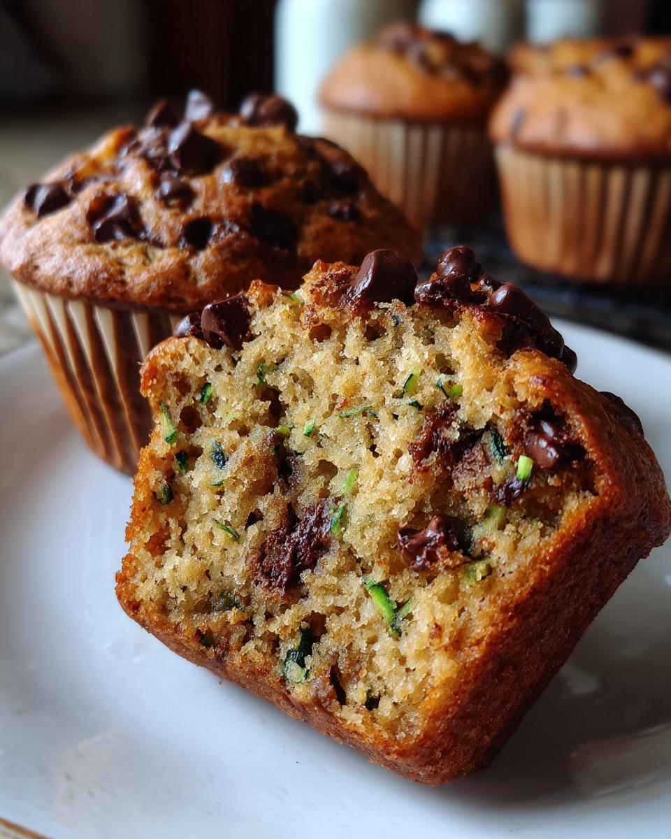 Zucchini chocolate chip muffins - detail 1