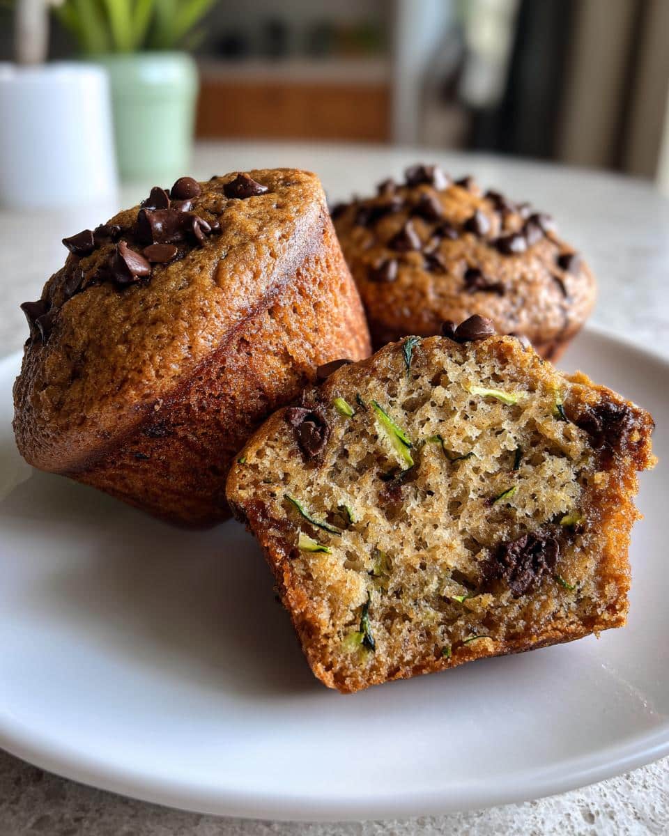 Zucchini chocolate chip muffins - detail 3