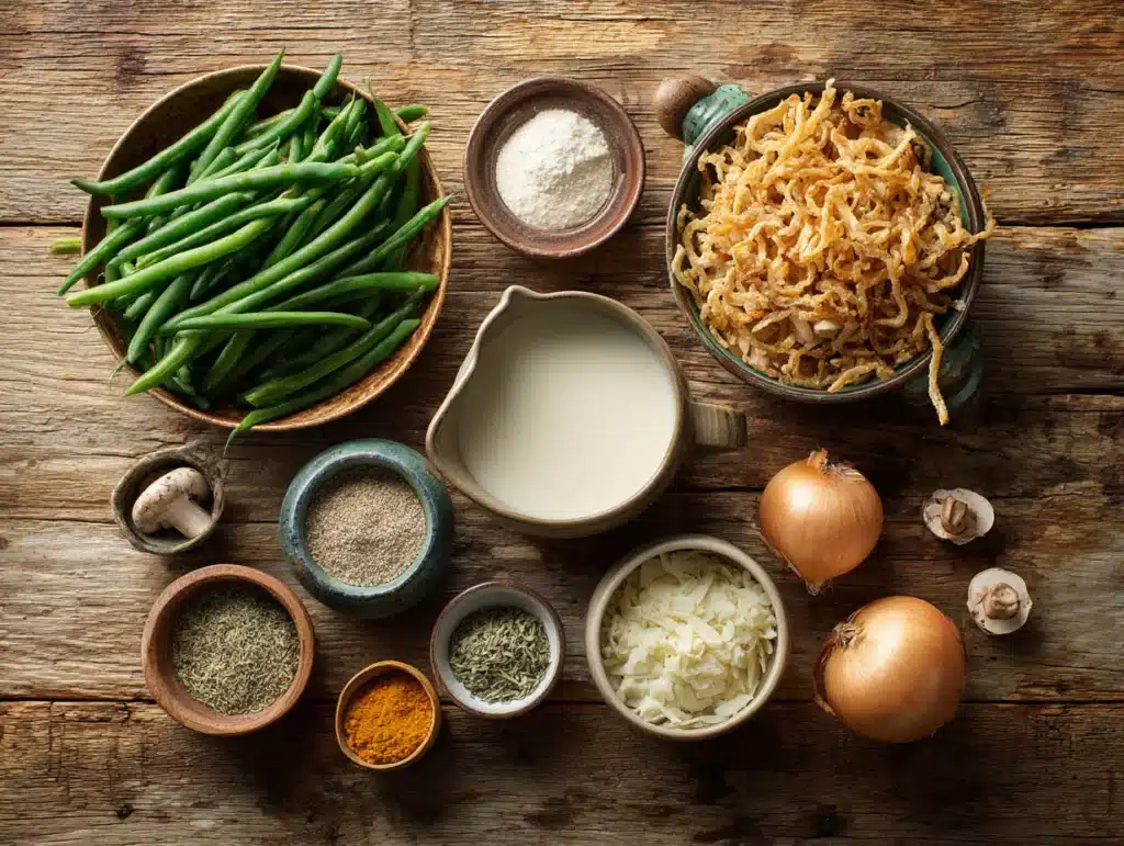 Ingredients for Air Fryer Green Bean Casserole