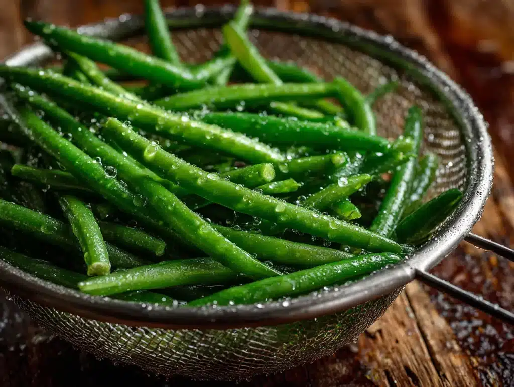 Blanched beans for casserole