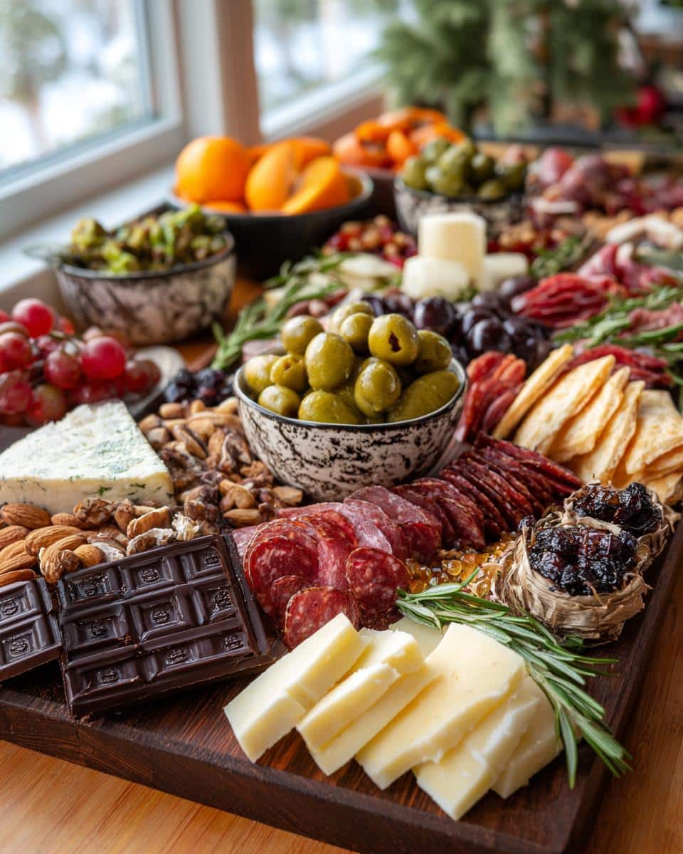 christmas charcuterie board - detail 1