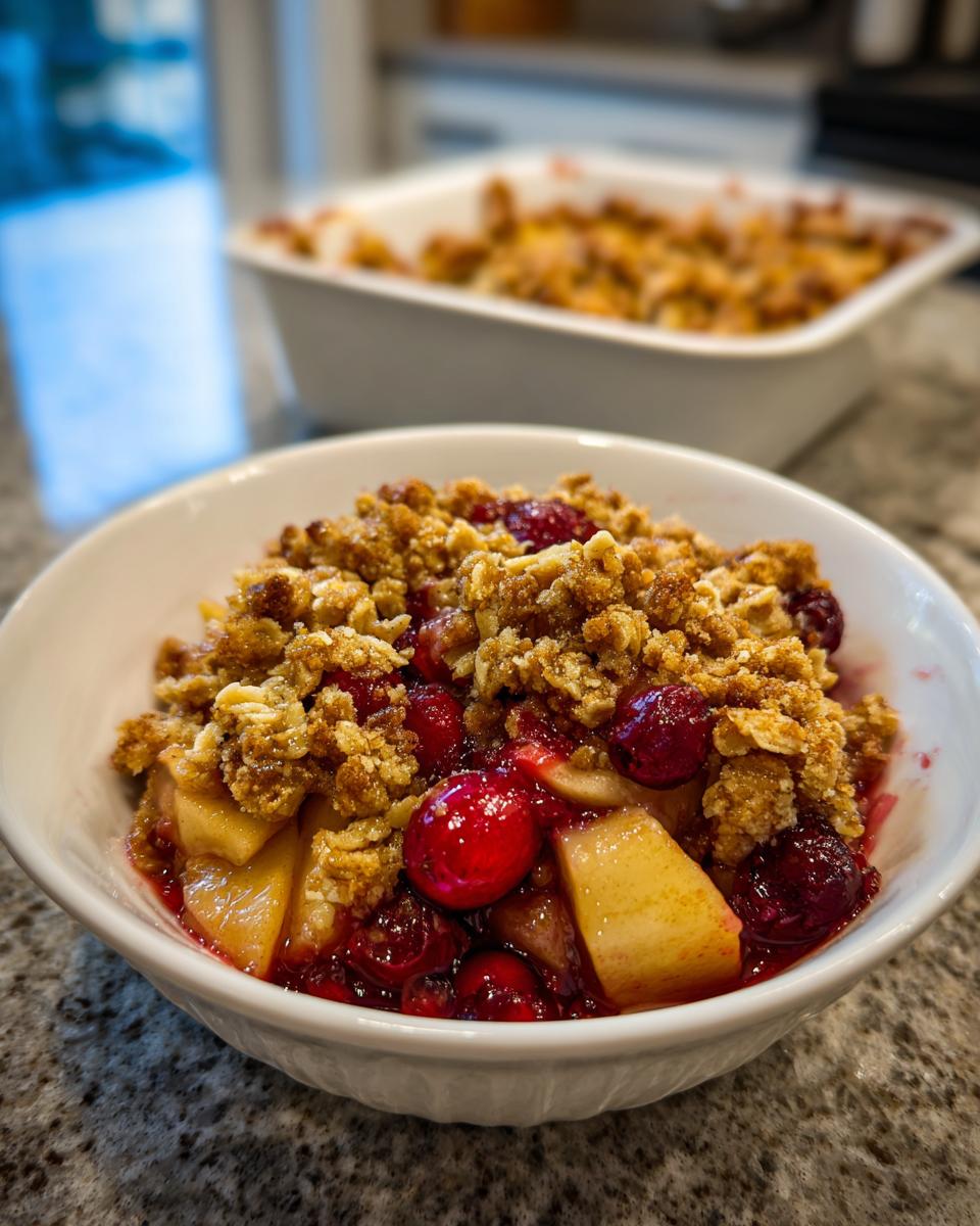 cranberry apple crisp - detail 3