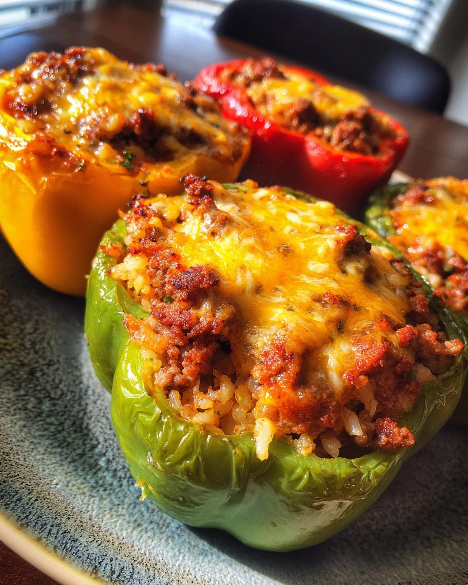 keto stuffed bell peppers - detail 2