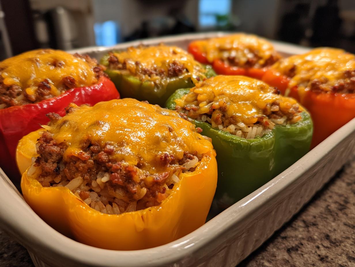 Disgustingly Easy Stuffed Bell Peppers Ground Beef in 4 Steps