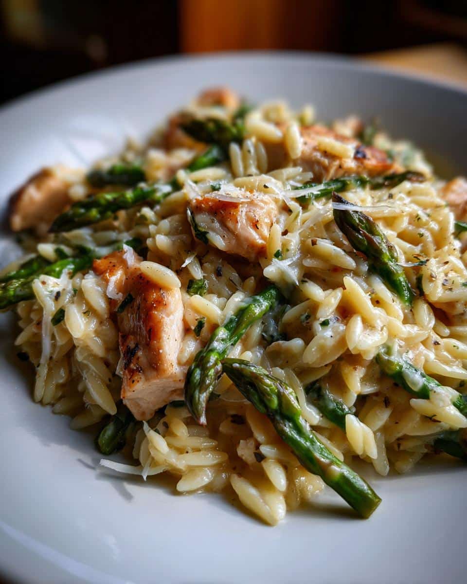 CREAMY PARMESAN ORZO WITH CHICKEN AND ASPARAGUS - detail 1