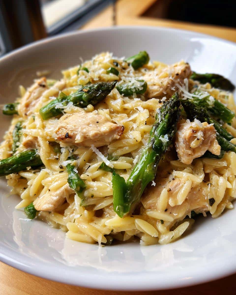 CREAMY PARMESAN ORZO WITH CHICKEN AND ASPARAGUS - detail 2