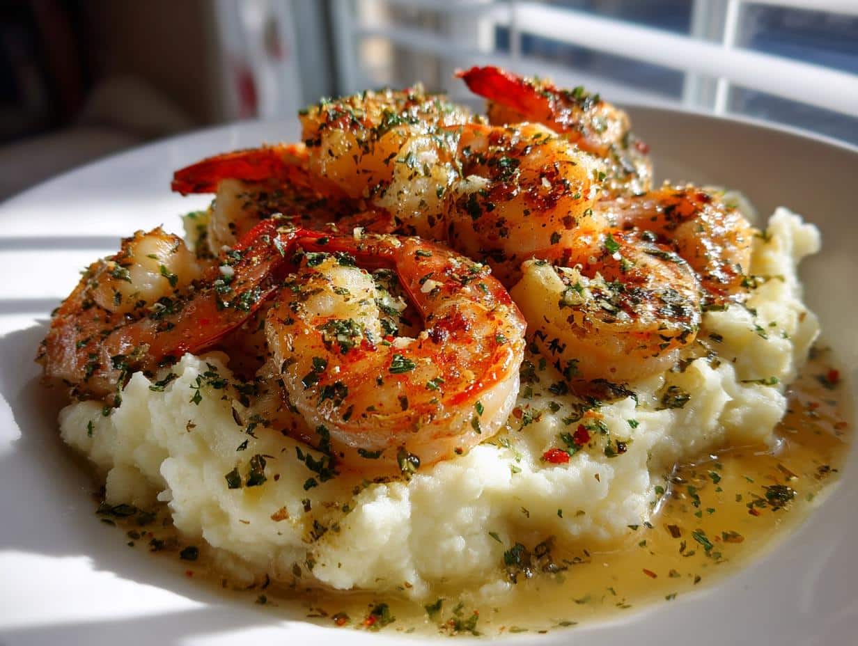 Garlic Shrimp & Dreamy Mashed Potatoes