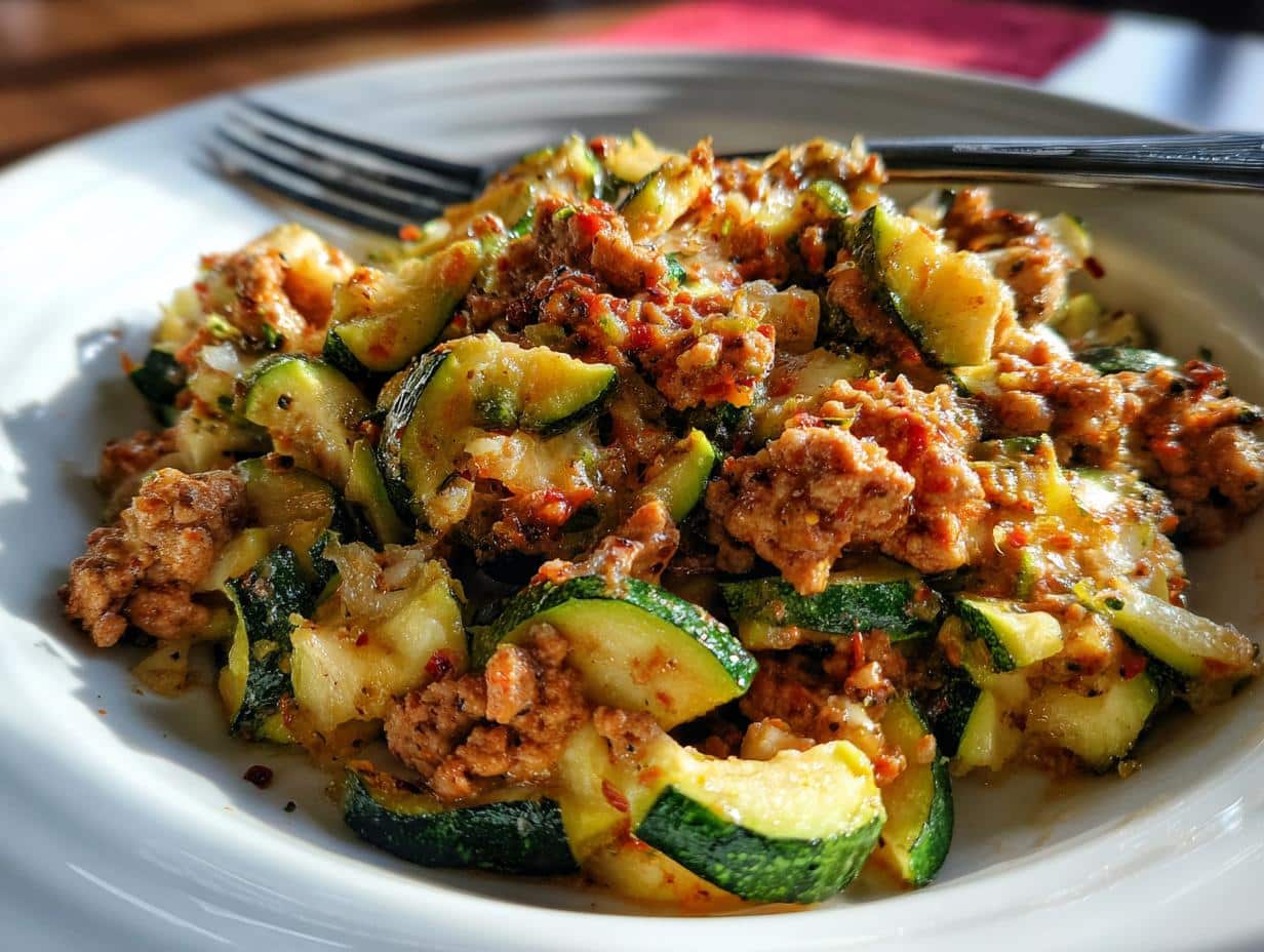 Zucchini & Ground Turkey Skillet