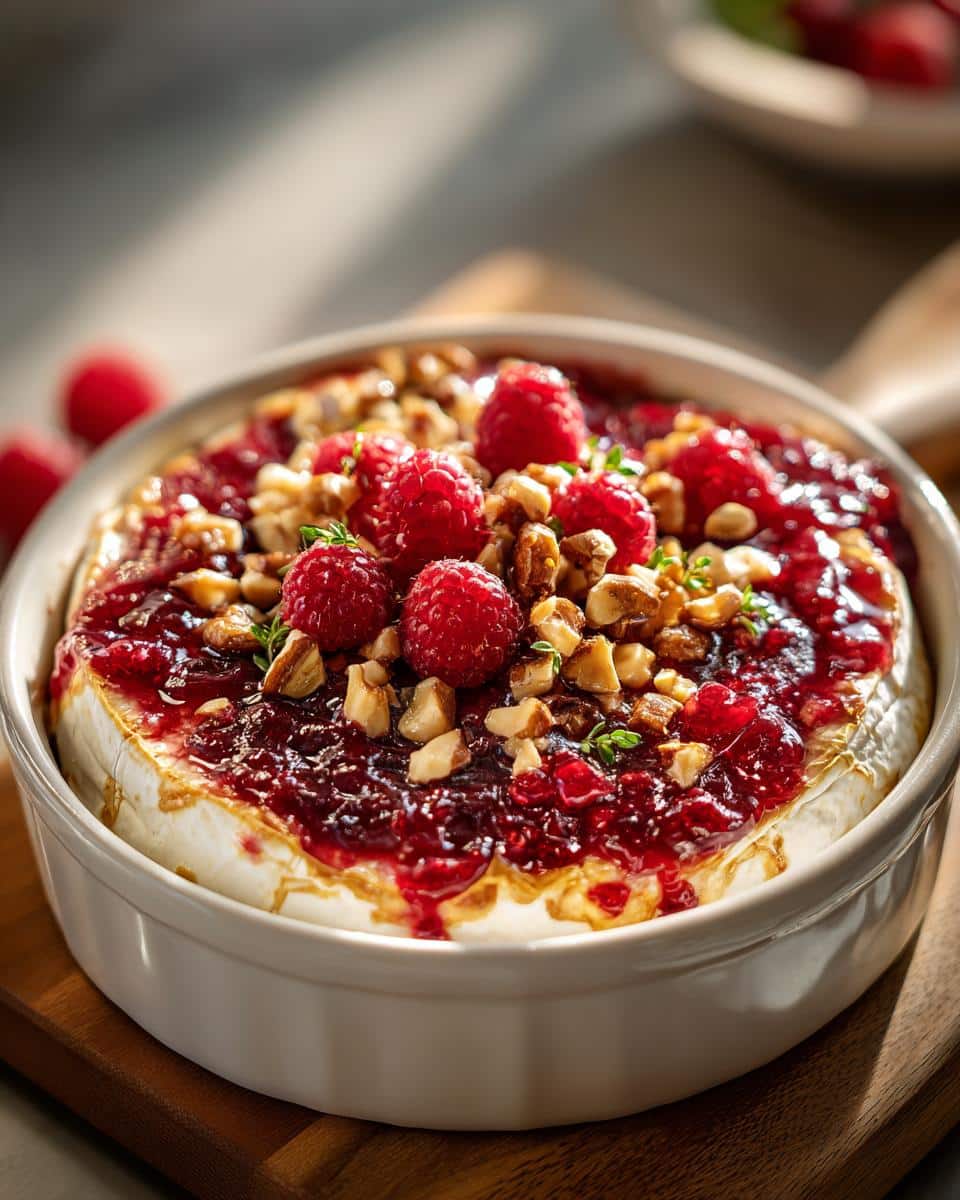 baked brie with jam - detail 1