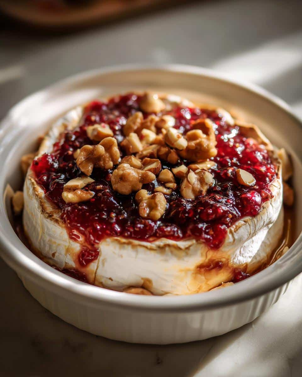 baked brie with jam - detail 2