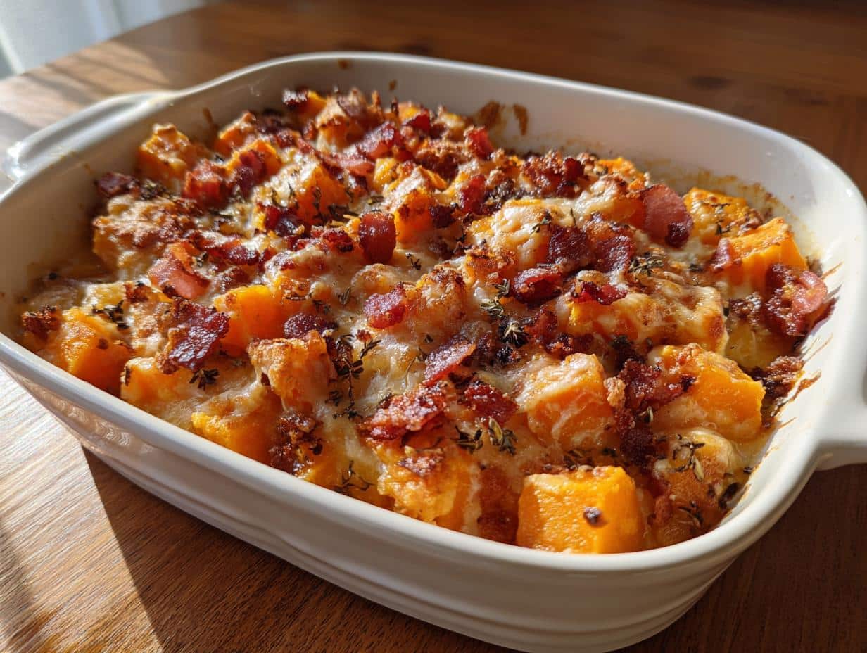 cheesy bacon butternut squash