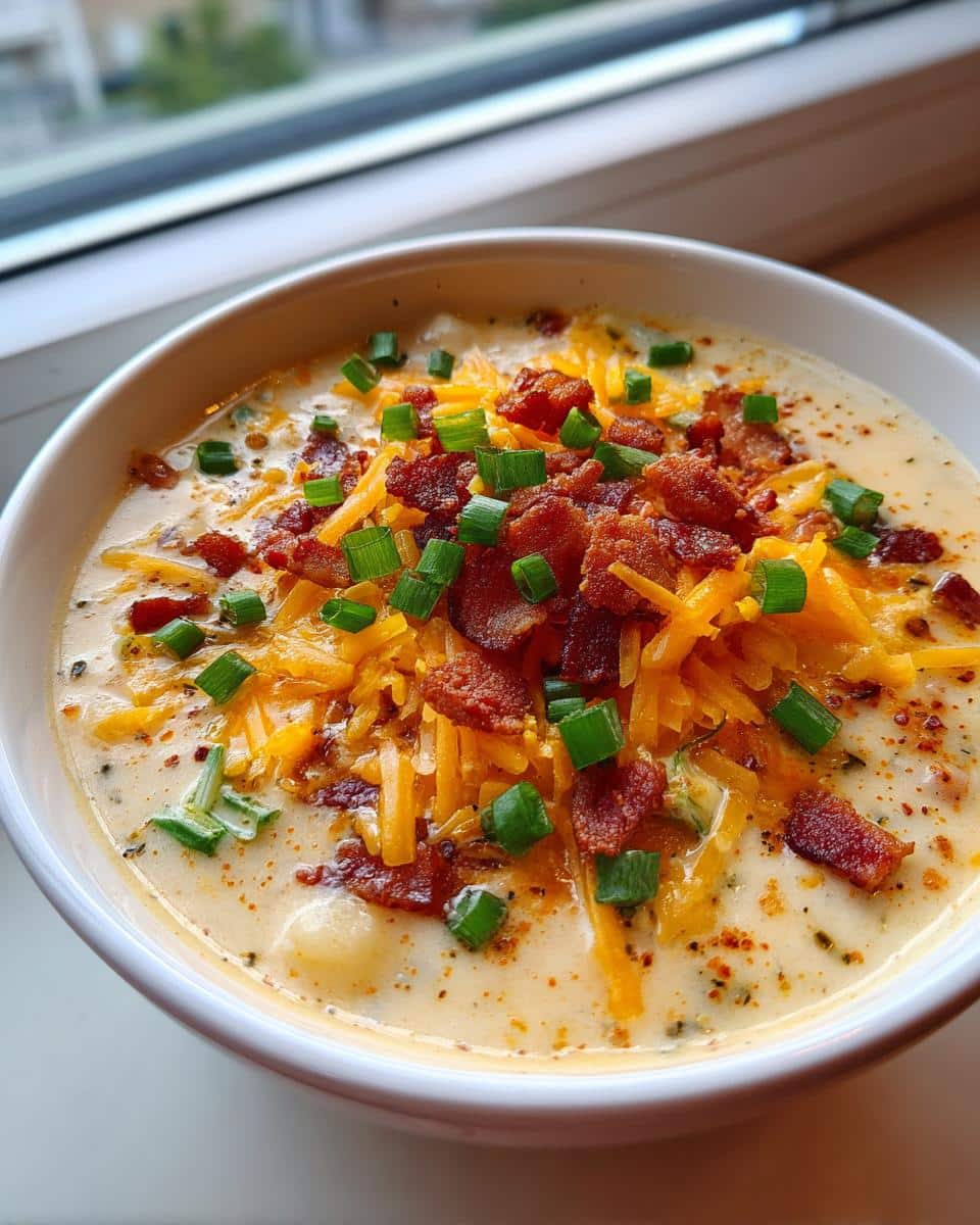 creamy loaded potato soup - detail 1