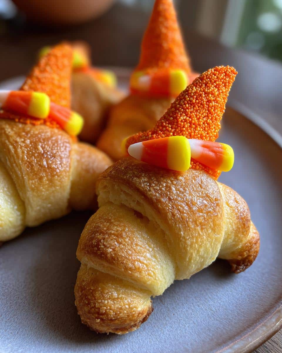 crescent roll witch hats - detail 2