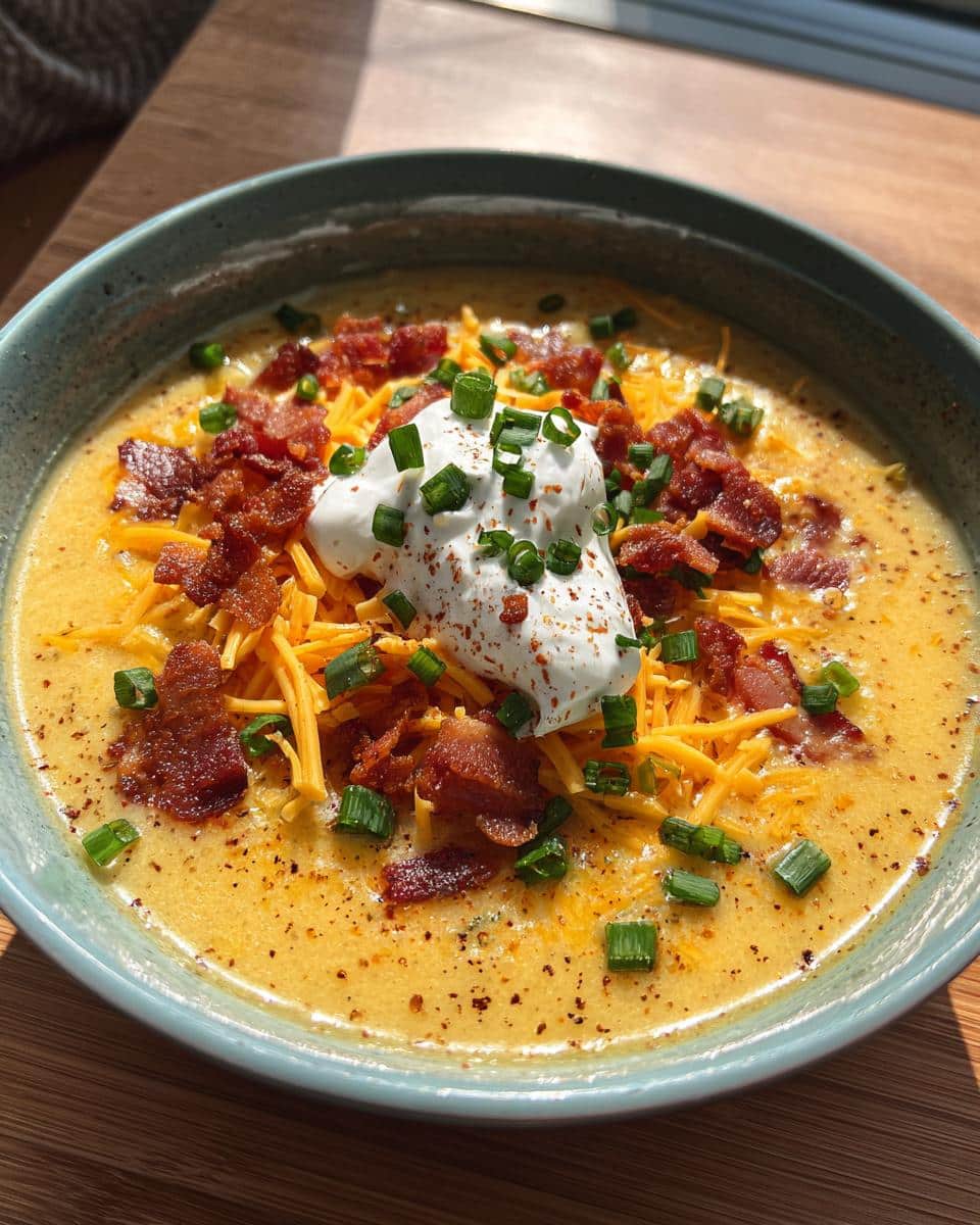 loaded baked potato soup - detail 1