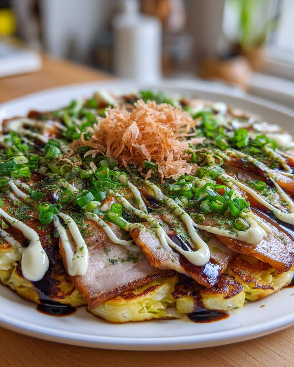 okonomiyaki (savory pancake) - detail 1