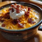 potato soup with sharp cheddar and sour cream
