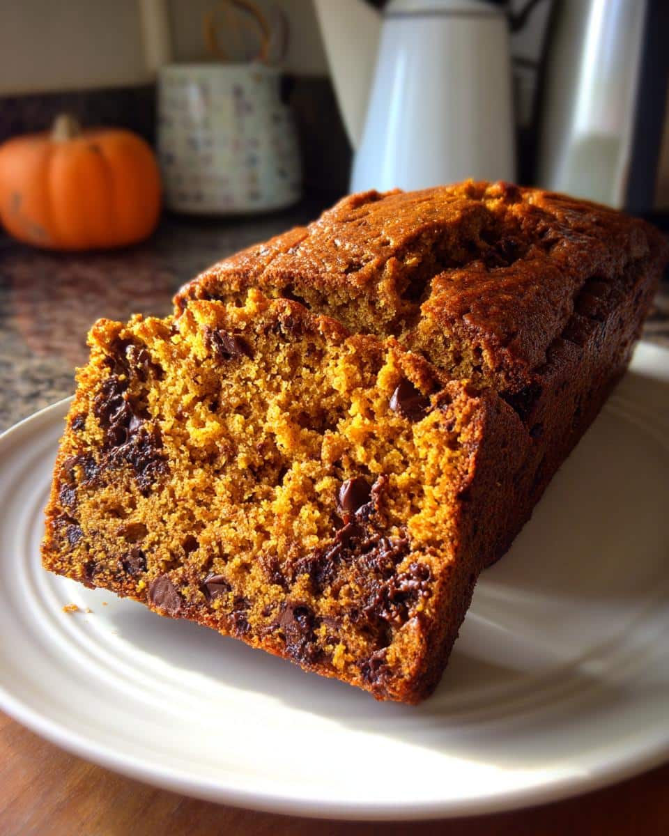 pumpkin chocolate chip bread - detail 2