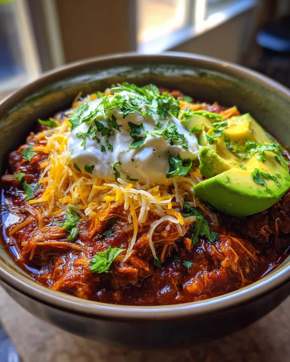 slow cooker chicken chili - detail 2