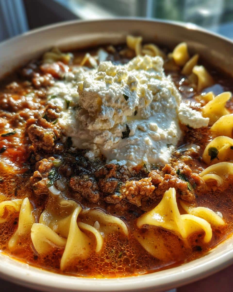 spicy lasagna soup (with italian sausage) - detail 1
