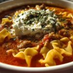 spicy lasagna soup (with italian sausage)