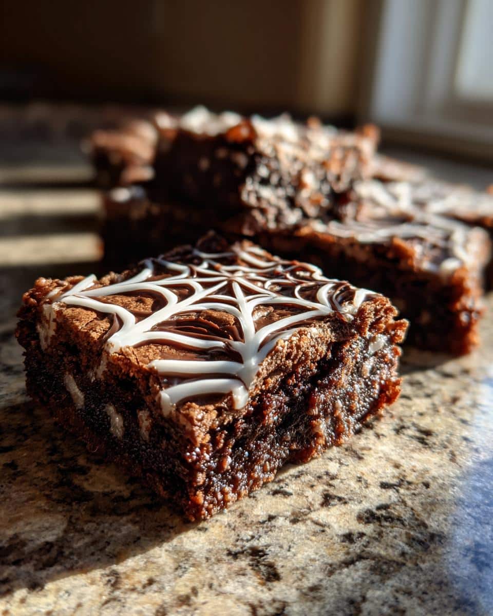 spider web brownies - detail 1