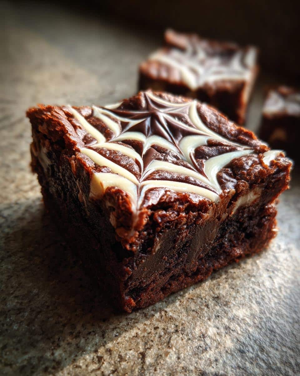 spider web brownies - detail 2
