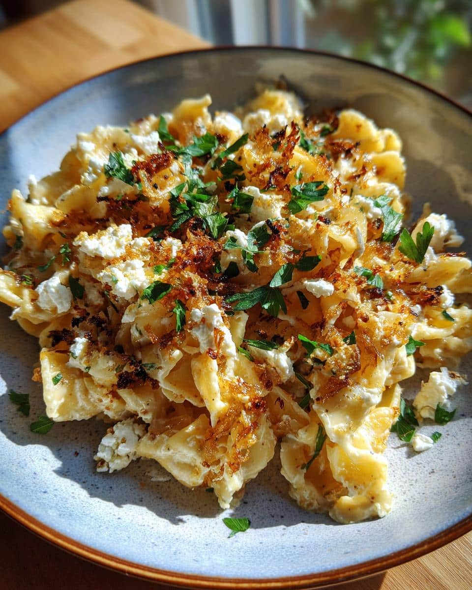Caramelized onion feta pasta - detail 2