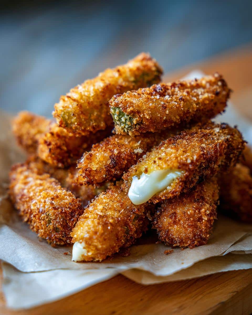 Cheese-wrapped pickles - detail 1